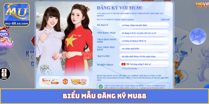 Biểu mẫu đăng ký MU88